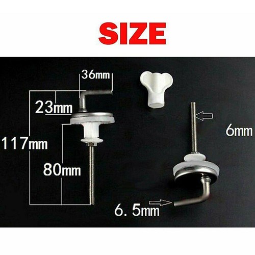 2x Toilet Seat Fix Fitting Back To Wall Hinges Replacement Tools Stainless Steel - Picture 11 of 15