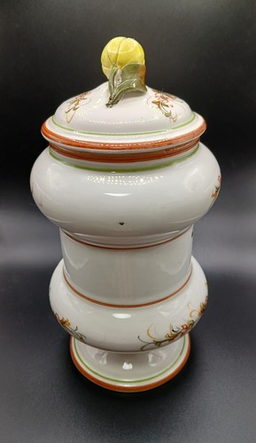 VTG Italian Pottery Apothecary  Urn Style Lidded Pedestal Jar 8.5in - Picture 9 of 15