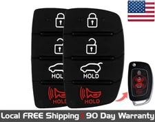 2x New Replacement Key Fob Remote Rubber Buttons Pad For Select Hyundai Vehicles