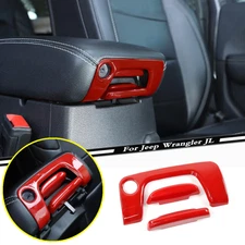 For 2018-2023 Jeep Wrangler JL ABS Red Armrest Storage Box Switch Cover Trim 3P