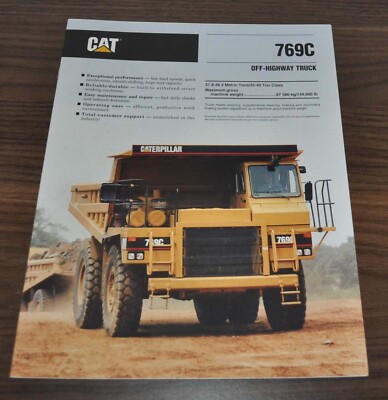 Caterpillar 769C Truck Dump Dumper Specification Technical Brochure Prospekt