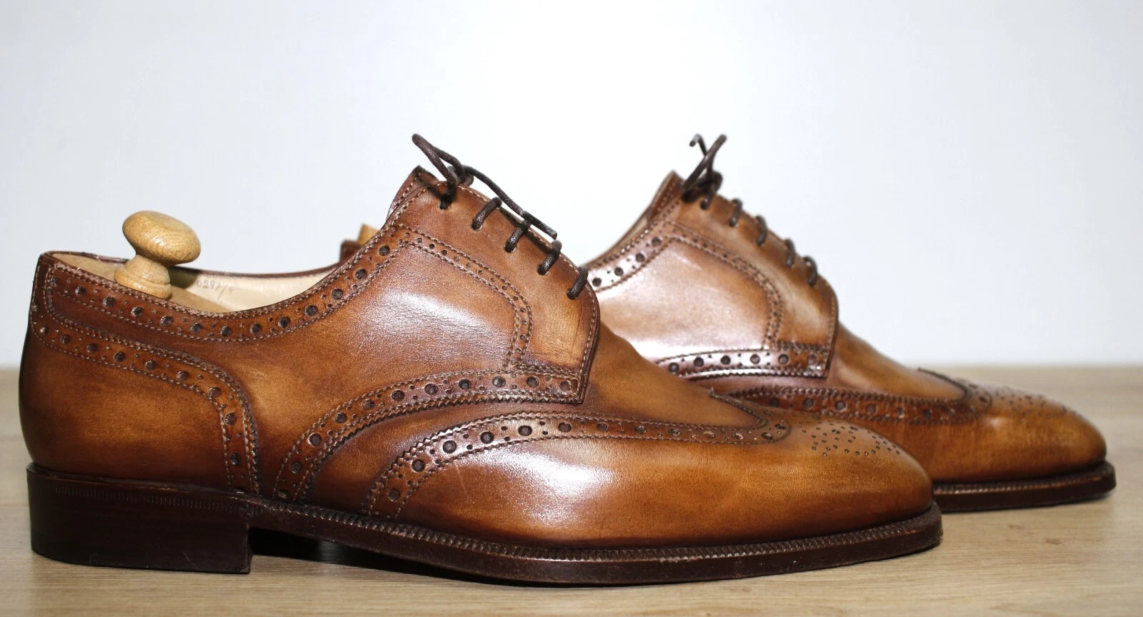 Chaussures vintage années 80 CHRISTIAN DIOR marron derbies 7UK 7,5US 40,5EU fabriquées en Italie