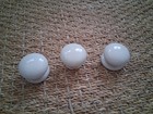 3 x Vintage Porcelain Ceramic White Drawer Pull Cabinet Knobs 40mm no screws