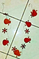 Rusty Snowman Snowflake Garland Primitive Christmas Tree Decoration Holiday 