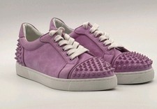 New Louboutin Vieira 2 Orlato Spike Flat Peony Gum Pink Sneakers EU 37 US 6.5