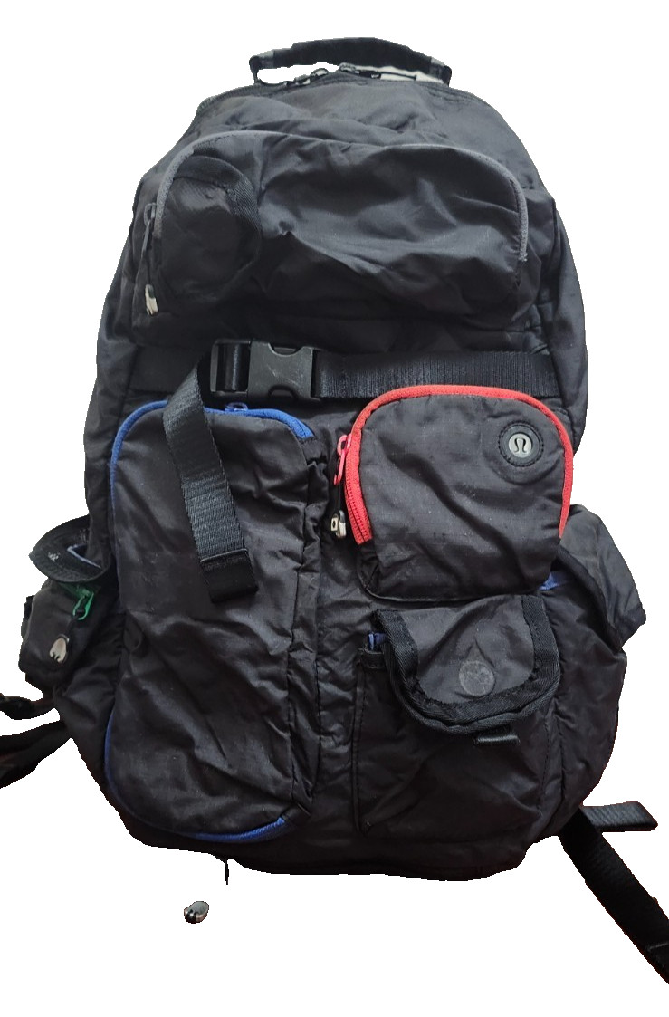 Lululemon Athletic Backpack Black Multicolor Pock… - image 2