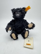 Steiff Black Mohair Teddy Bear 666841 Button In Ear Tags Jointed Germany