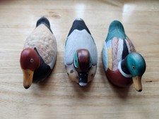     Vintage Ceramic Duck Figurines - Set of 3 Hand-Painted Mallards/Wood Ducks