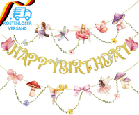Sunbeauty Happy Birthday Girlande Rosa Feen Geburtstag Deko Blumen Girlande Schm