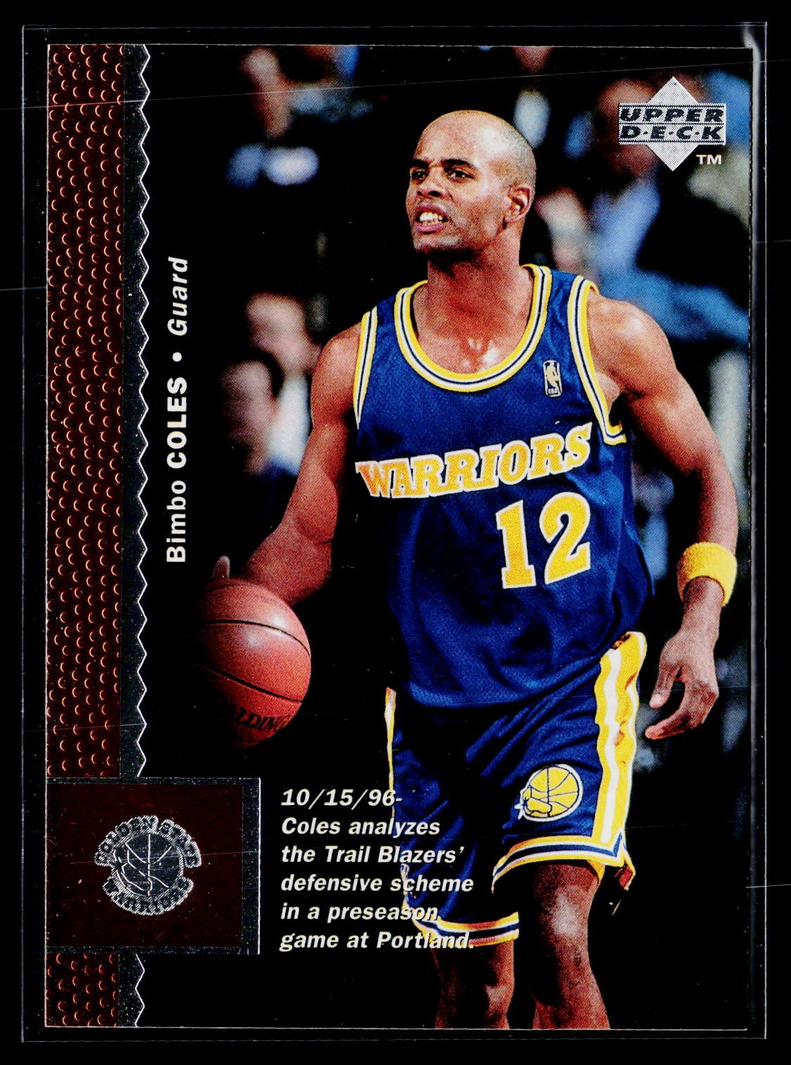 Bimbo Coles 1996-97 Upper Deck #218 Golden State Warriors
