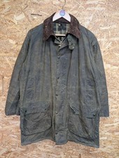Vintage Barbour Border Wax Jacket Small Men C38 Cotton 80s Sage Green