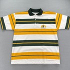 Australia Rugby Shirt Mens Medium Striped Collared Poly Cotton Jersey Union Top