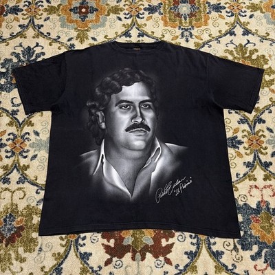 VTG 90s Pablo Escobar  El Padrino  Changes Tag Overprint USA T Shirt Sz XXXL