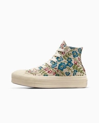 Converse Chuck Taylor Lift Platform Floral Tapestry Women Shoes