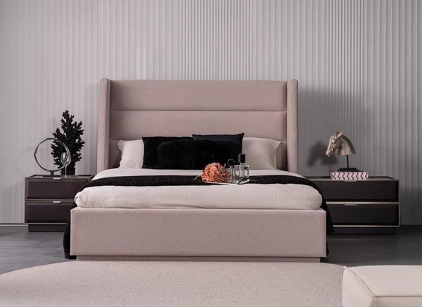 Schlafzimmer Komplett 3Tlg. Set Bett Nachttische Schlafzimmergarnitur-image