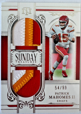 2025 Panini National Treasures - Sunday Treasures Patrick Mahomes II #ST-PMS /99
