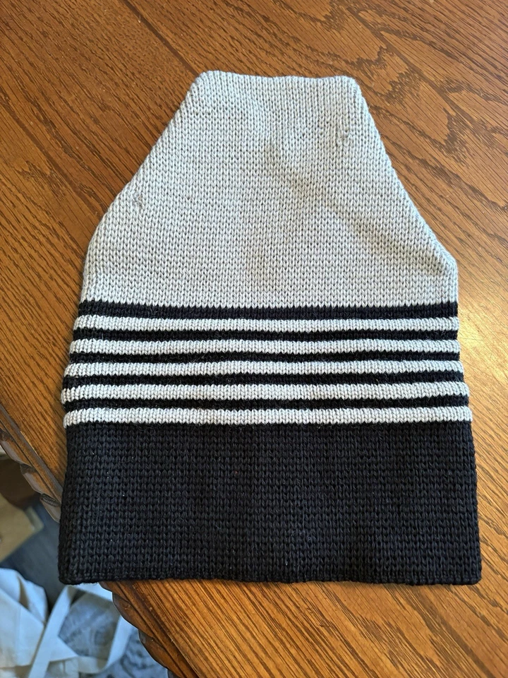 De colección Nuevo de Lote Antiguo Wigwam Mills Gorro de Lana Pura Tejido Gris Negro Rayas EE. UU. Foto 2 de 4