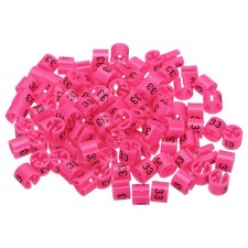 100 Pack Clothes Hanger Marker Number 33 Size Tag Fit 3mm Rod Rose Red