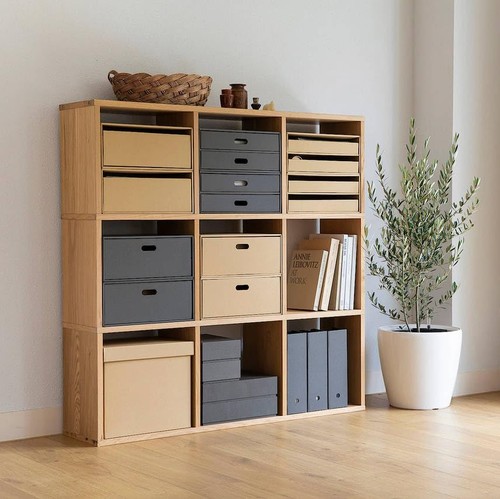 Muji Stacking Shelf Set 3 Tier Oak Width 82 Depth 28.5 Height 121cm 37263970 - Picture 3 of 9