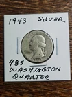 WASHINGTON QUARTER 90% SILVER Content 1943  FREE  SHIPPING # 485