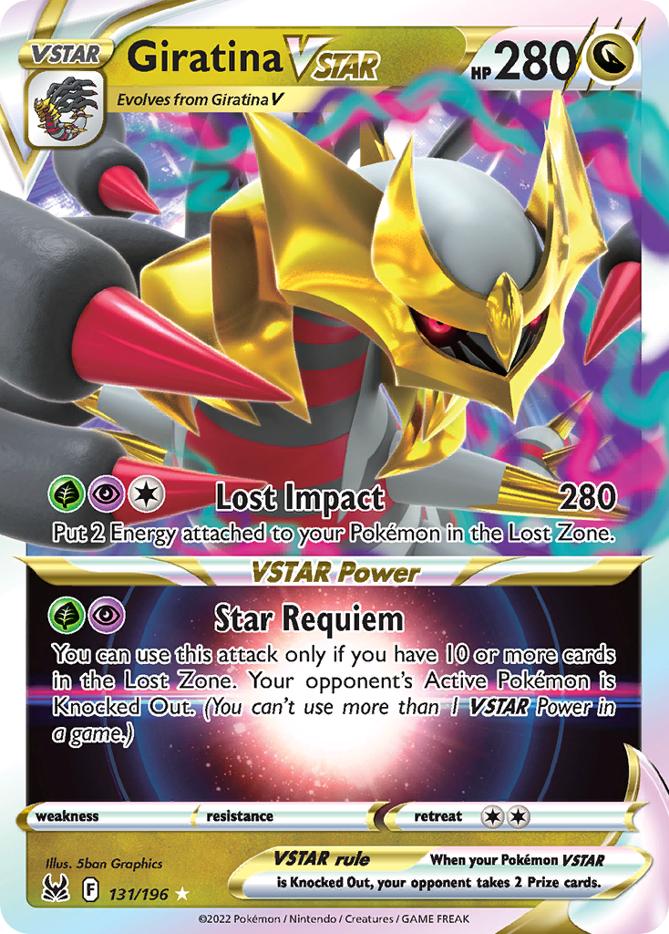 pokemon tcg lost origin 131 196 giratina vstar card - - 131/196 Evolves from Giratina V Type Pokemon TCG Giratina VSTAR 131/196