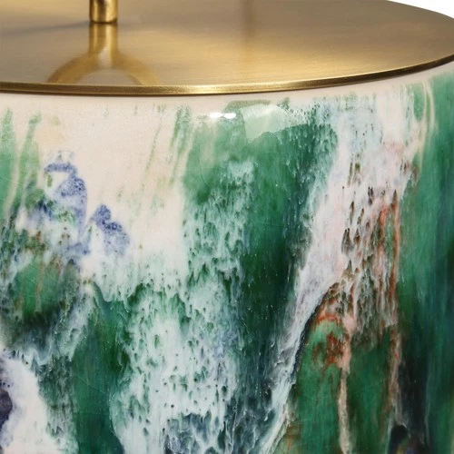 Uttermost 18228 Sylvie 18-1/4" Tall Ceramic and Iron Canisters - - Antique Brass - Picture 3 of 4