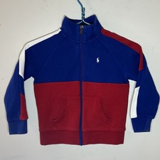 Polo Ralph Lauren Boys Size 6 Track Jacket Color Block Red White Blue Youth