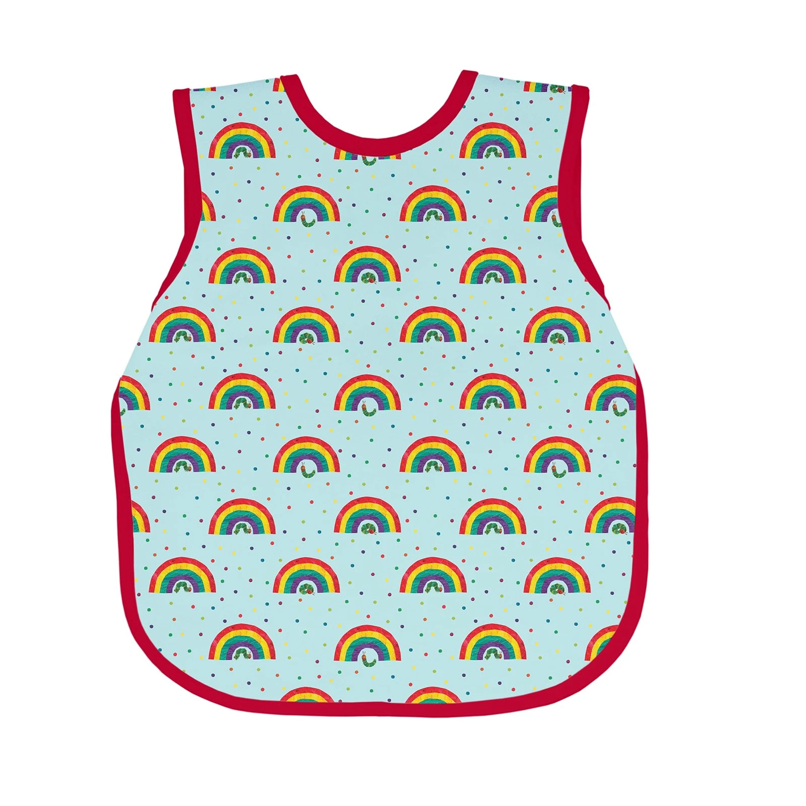 Rainbow Caterpillar Bapron Bib for Toddlers Ages 3 to 5 Waterproof and Durable