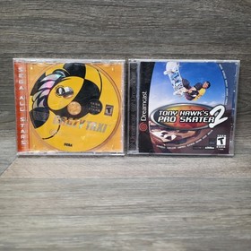 Tony Hawks Pro Skater 2 and Crazy Taxi Bundle Lot Sega Dreamcast 2000 Tested
