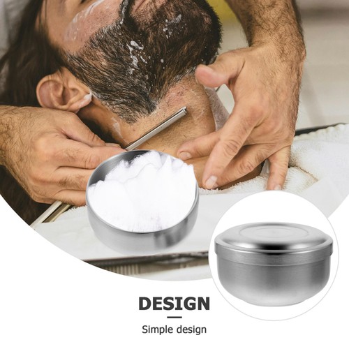 Stainless Steel Shaving Soap Bowl Wash The Dish with Lid - Picture 6 of 12