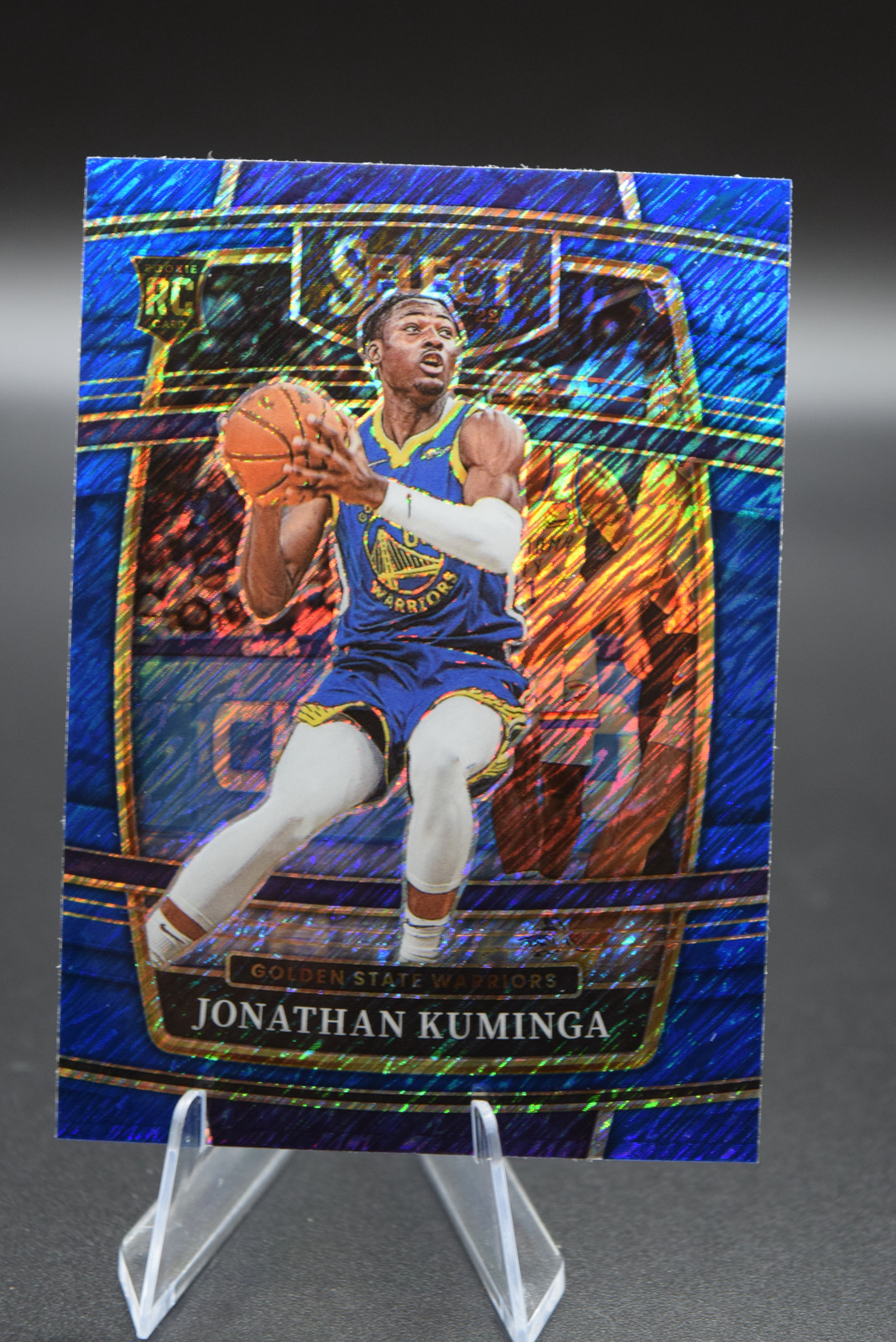 Jonathan Kuminga 2021-22 Panini Select #28 Blue Shimmer Prizms Warriors