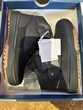 Geox Black Leather Kids Shoe