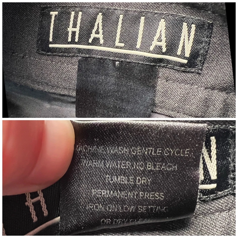 Falda Vintage Thalian Plisada Línea A Mini Carbón Negra Preppy Trabajo Talla Pequeña Foto 3 de 4