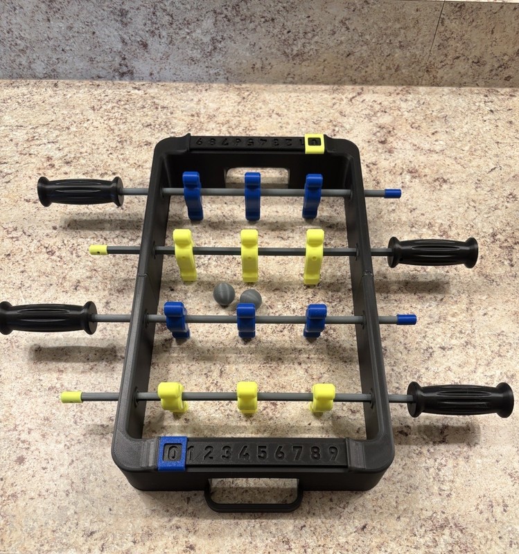 Tabletop mini Foosball Game Set Blue & Yellow Players