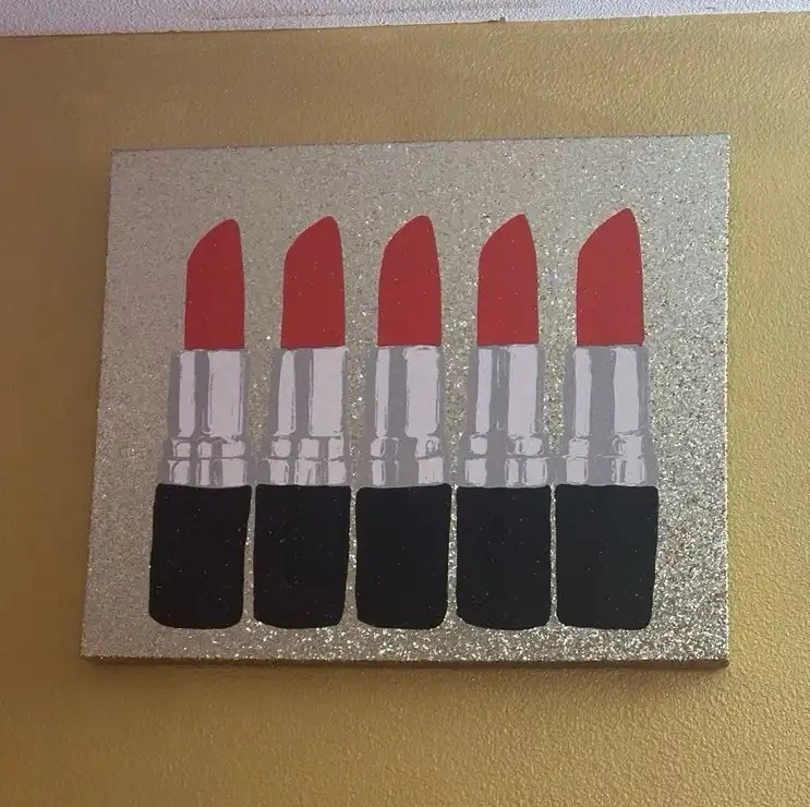 Pop Art Lipstick Painting, Unframed Single Piece Fashion Wall Art