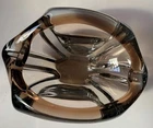 Murano Sommerso Art Glass Ashtray Smoky Brown MCM Heavy Vintage Italy