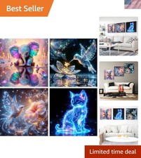 4 Pack Diamond Art Kits for Adults,5D Hummingbird Diamond Painting Kits for B...