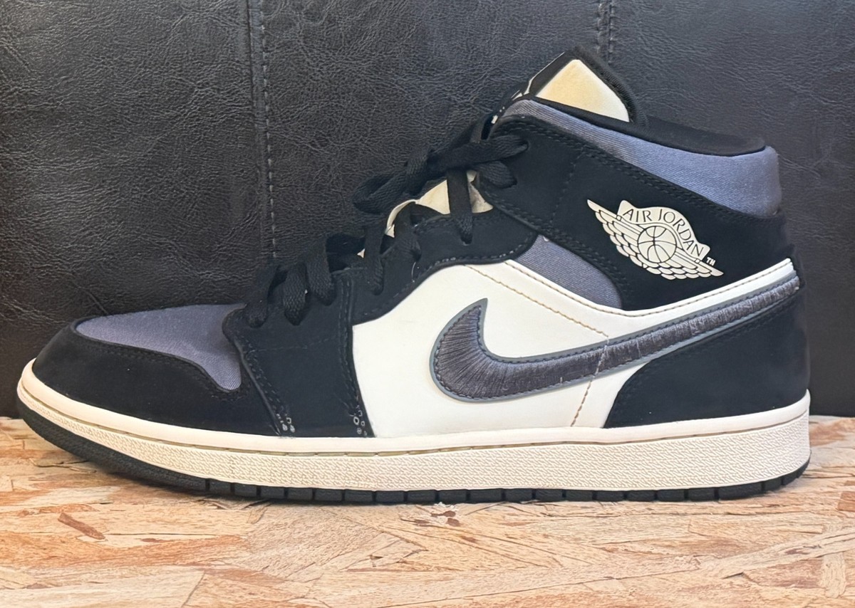 NIKE Shoes AIR JORDAN 1 MID SE Mens Size 11 Satin Smoke Gray Sneaker 852542-011 NIKE Shoes AIR JORDAN 1 MID SE Mens Size 11 Satin Smoke Gray  main image 3