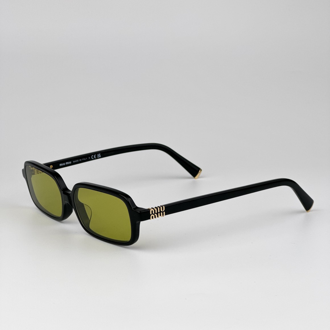 Miu Miu Women Sunglasses Black Olive Green Rectangle MU11ZSF  display picture 3