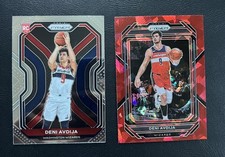 2020-2023 Set of Panini Prizm Deni Avdija Rookie Card #290 & Red Flame Ice #170