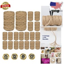 Bulk 20 Rolls 5mm Jute Twine 2100ft - Strong 3-Ply Natural Craft Garden Rope