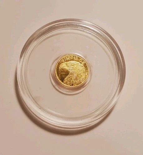 Monarch Precious Metals 1/100 Gold Eagle & Flag .9999 Fine Gold! IN CAPSULE
