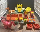 Vintage Fisher Price Little People Complete Castle Accessories Dragon Queen King