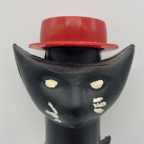 Vintage Retro Glückskatze schwarze Katze Kunststoff Spardose 70er Schaumbad Kristalle - Bild 2 von 8