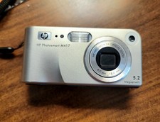 HP Photosmart M417 5.2MP Compact Digital Camera Silver Nice Condition Free Ship