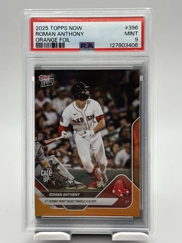 2025 Topps Now Roman Anthony #396 Call Up Orange Foil 25/25 Red Sox PSA 9