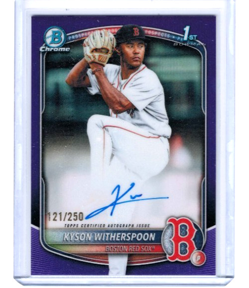 2025 Bowman Chrome Draft Kyson Witherspoon Purple Refractor Auto #'ed 121/250