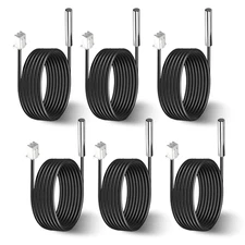 6 Pcs 10K Temperature Sensor Probe, 1 M Waterproof 10K Thermistor, Stainless Ste