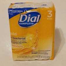 Dial Pack of 3 Gold Antibacterial, Deodorant Soap Bar 4 OZ EACH NEW SEALED