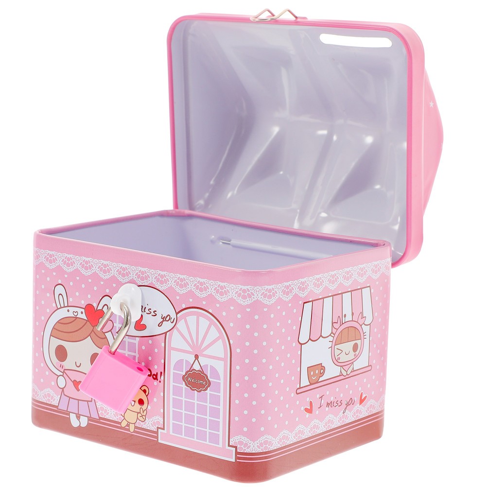 Hucha de metal con cerradura Olla de ahorro de metal Decoración Regalo para niños